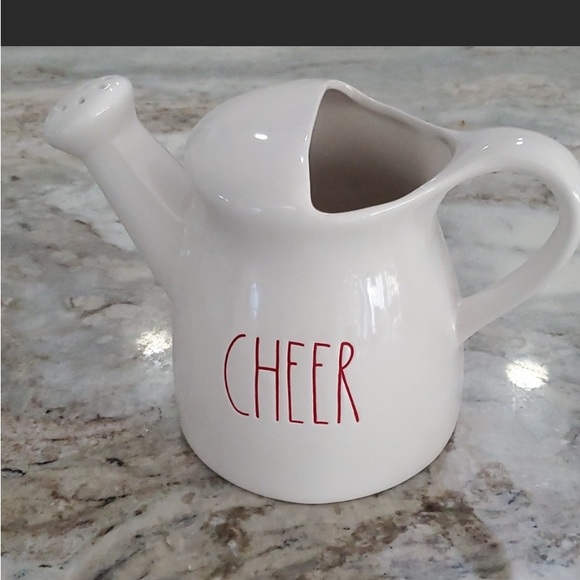 NWOT Rae Dunn CHEER in Red Letters Watering Ceramic Can - Picture 4 of 9